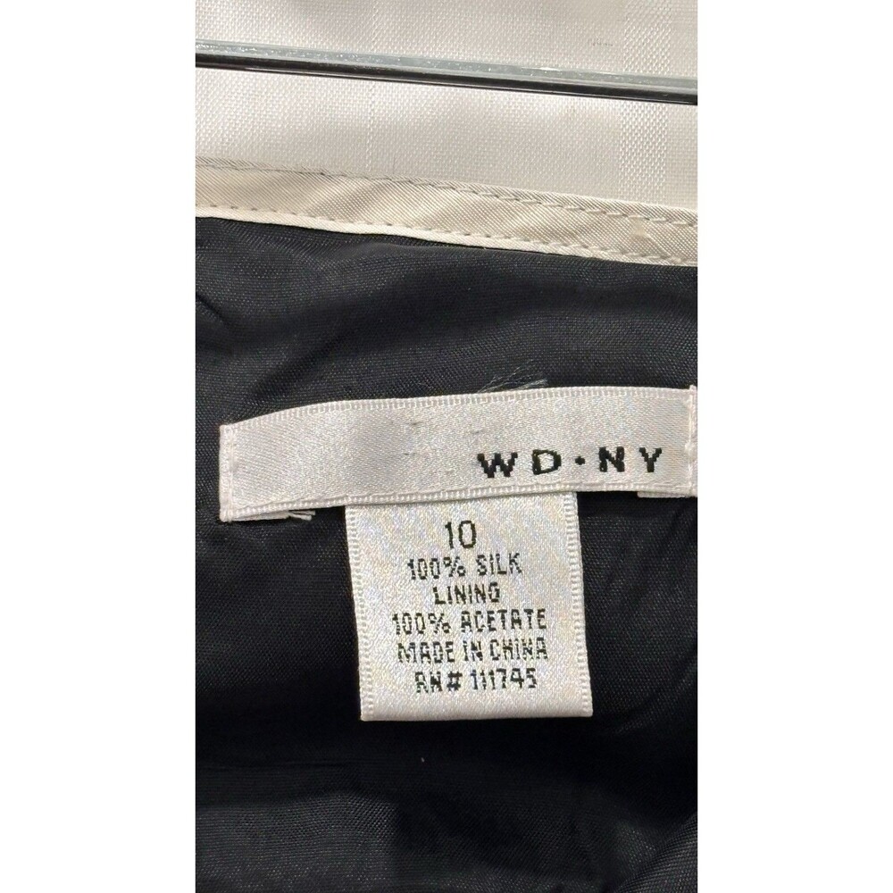 WD.NY Strapless Silk Dress Size 10 Black White Cocktail Fit & Flare - Picture 8 of 11